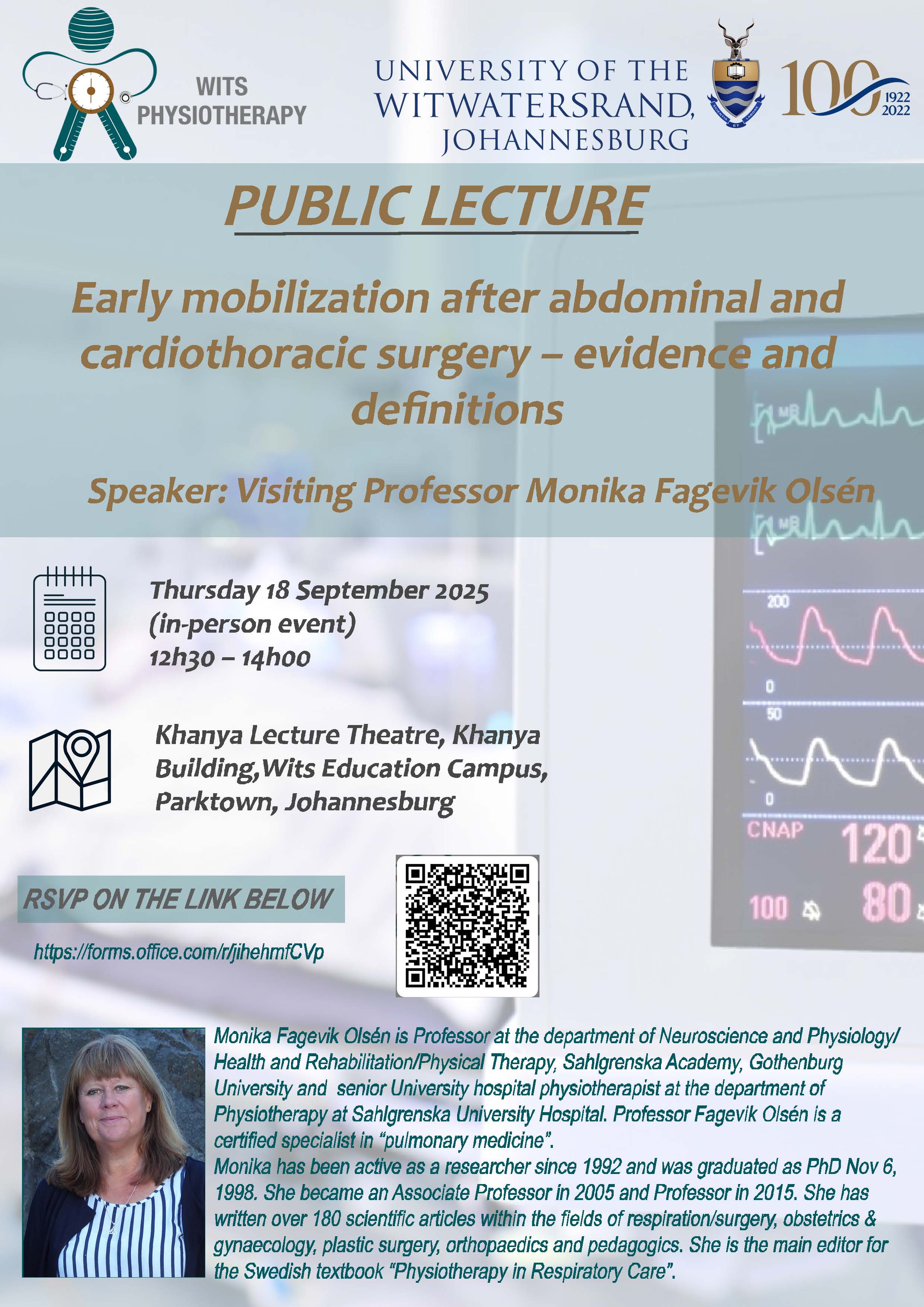 Public lecture: Early mobilization